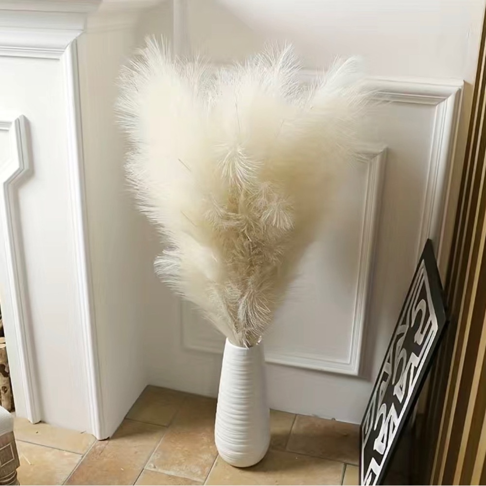 1pc Artificial Reed, Faux Pampas Grass Large Fluffy Artificial Fake Flower Boho,